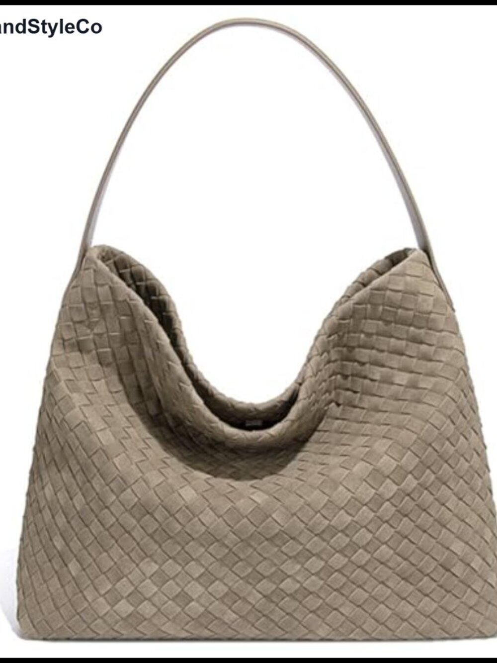 Woven Suede Hobo Bag Women Shoulder Tote Purse Leather Crossbody Strap